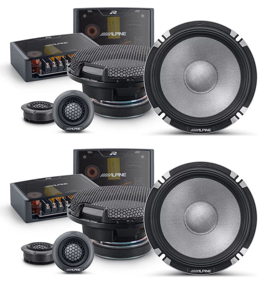 (2) Pairs Alpine R2-S652 6.5&#8243; 2-Way Component Car Audio Speakers High-Resolution